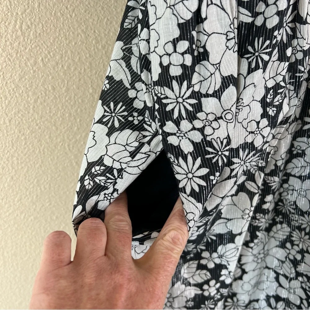 Gap Puff Sleeve Metallic Floral Midi Dress - Picture 8 of 12